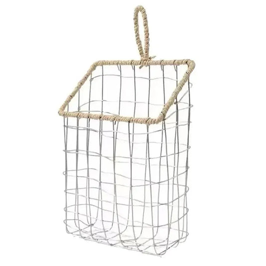 Wire Woven Storage Basket for Home Organization Sundry Basket Decorative Storage - Large
