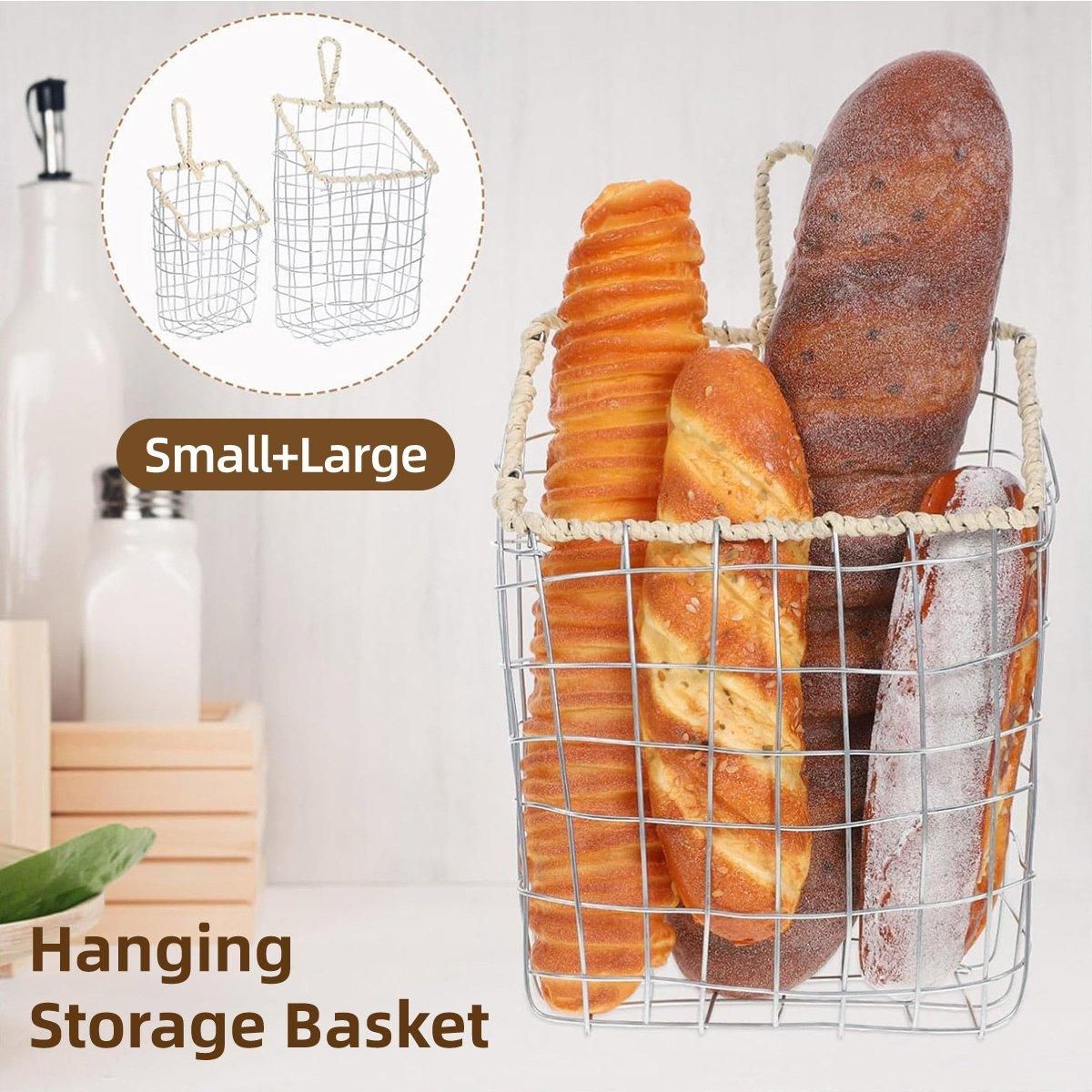 Wire Woven Storage Basket for Home Organization Sundry Basket Decorative Storage - Large
