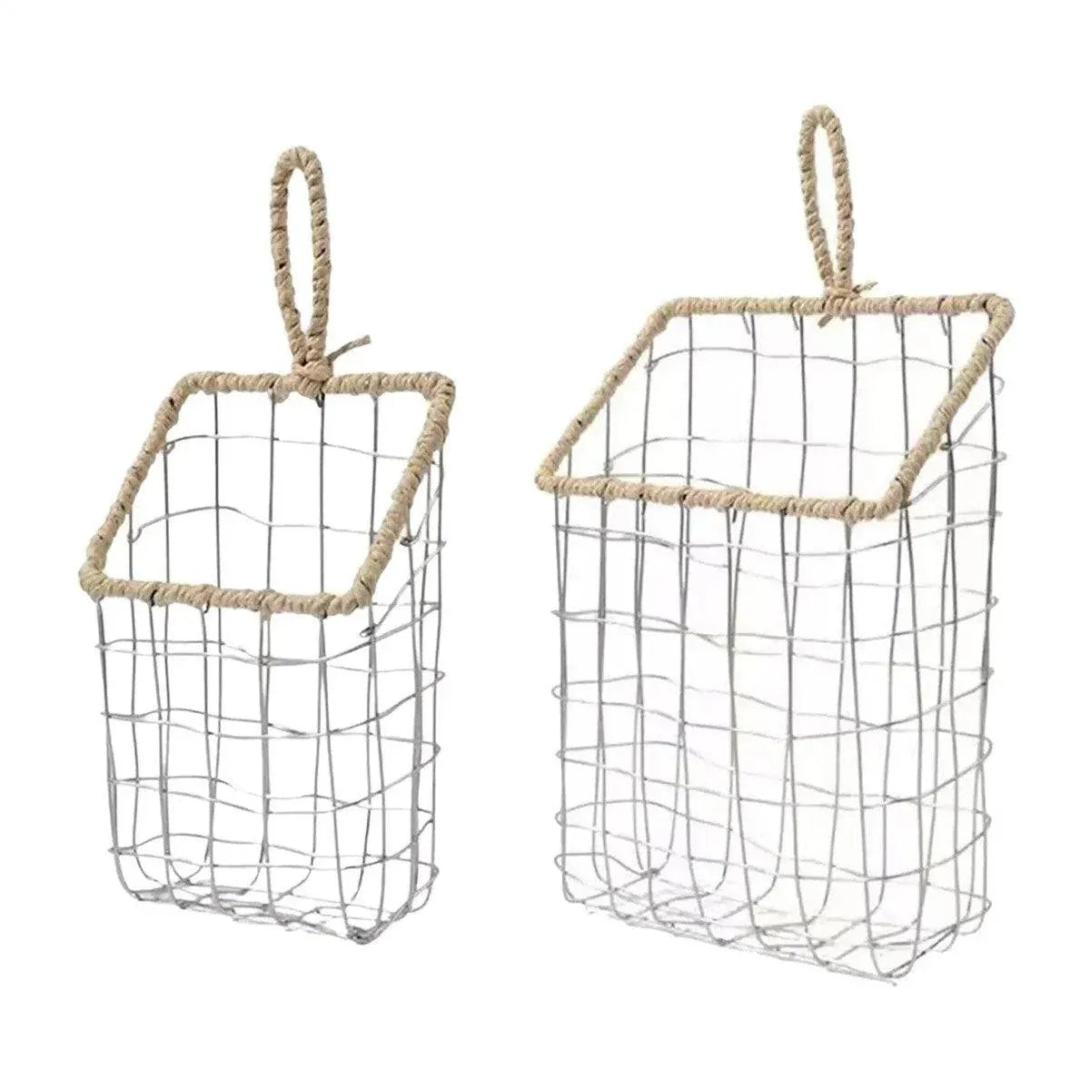 Wire Woven Storage Basket for Home Organization Sundry Basket Decorative Storage - Large