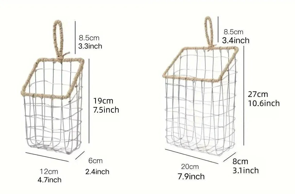 Wire Woven Storage Basket for Home Organization Sundry Basket Decorative Storage - Large