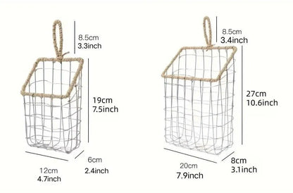 Wire Woven Storage Basket for Home Organization Sundry Basket Decorative Storage - Large