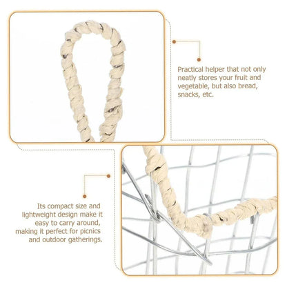 Wire Woven Storage Basket for Home Organization Sundry Basket Decorative Storage - Large