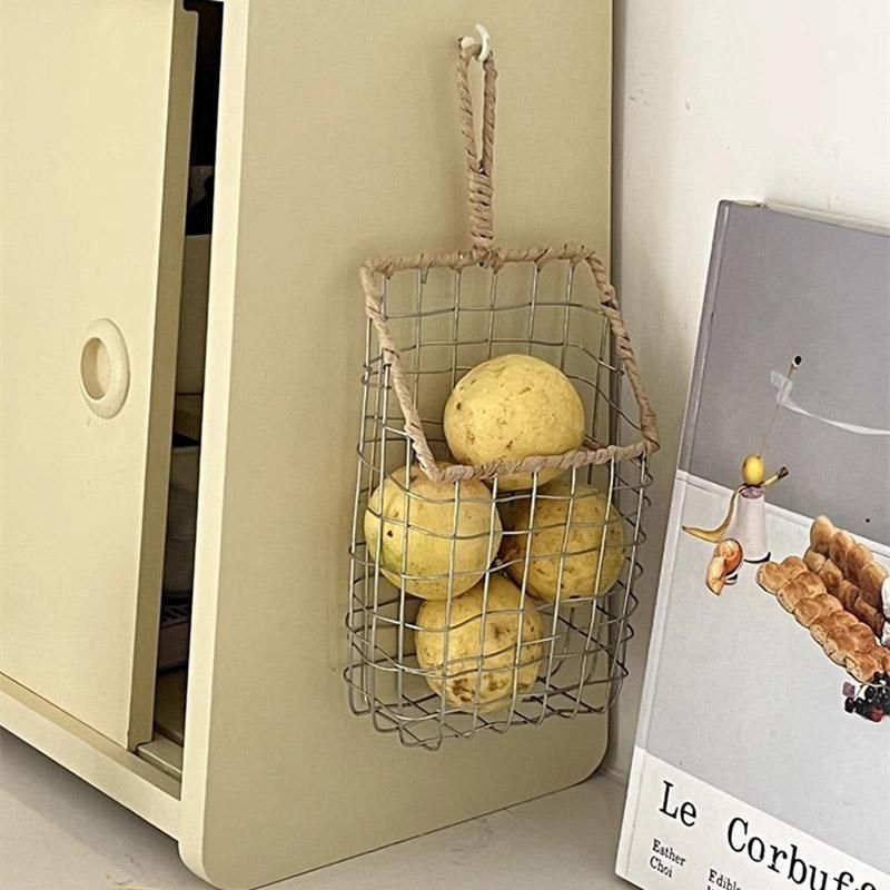 Wire Woven Storage Basket for Home Organization Sundry Basket Decorative Storage - Large