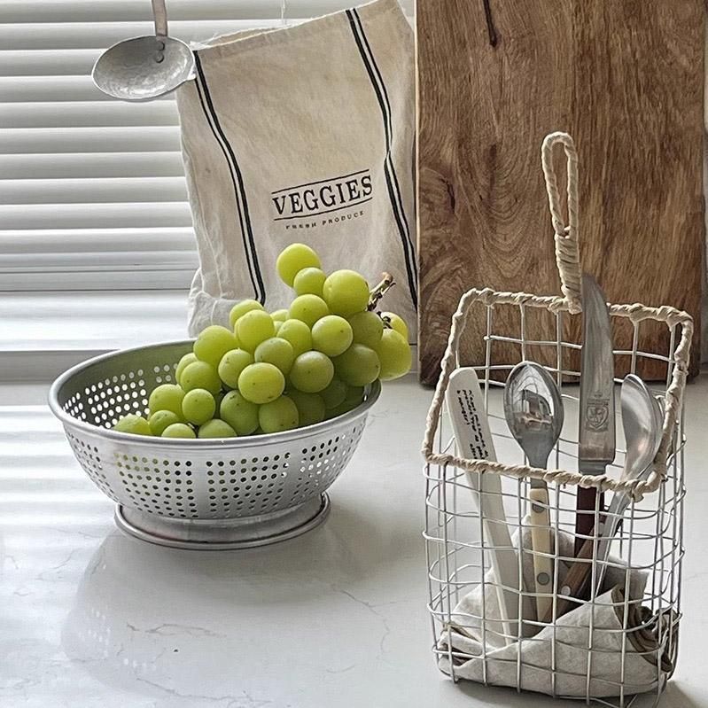 Wire Woven Storage Basket for Home Organization Sundry Basket Decorative Storage - Large
