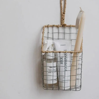 Wire Woven Storage Basket for Home Organization Sundry Basket Decorative Storage - Large