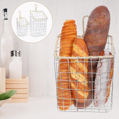 Wire Woven Storage Basket for Home Organization Sundry Basket Decorative Storage - Large