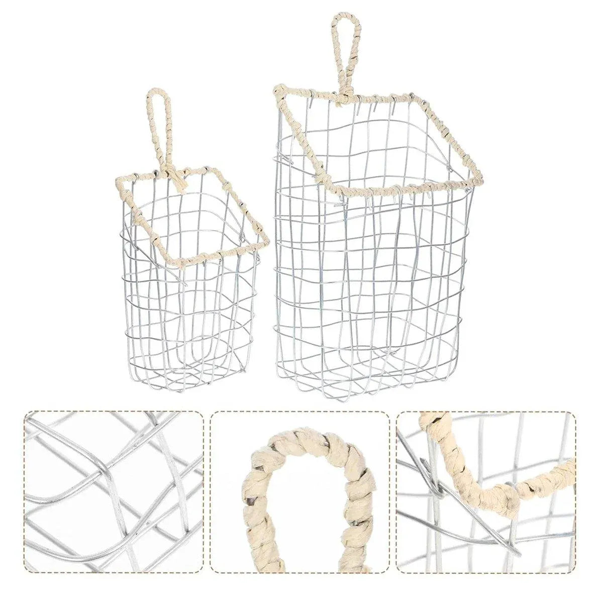 Wire Woven Storage Basket for Home Organization Sundry Basket Decorative Storage - Large