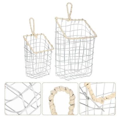 Wire Woven Storage Basket for Home Organization Sundry Basket Decorative Storage - Large