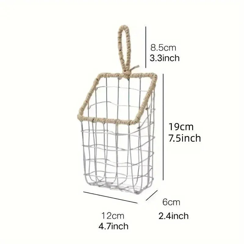 Wire Woven Storage Basket for Home Organization Sundry Basket Decorative Storage - Large