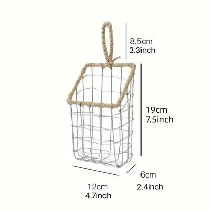 Wire Woven Storage Basket for Home Organization Sundry Basket Decorative Storage - Large