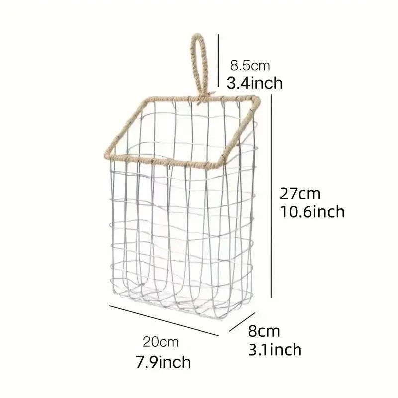 Wire Woven Storage Basket for Home Organization Sundry Basket Decorative Storage - Large