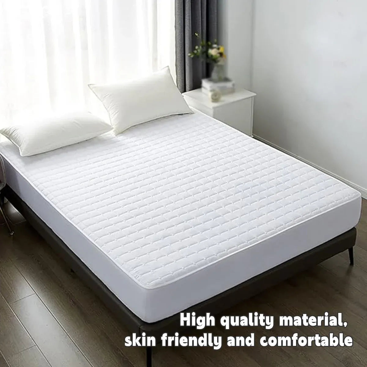 Hotel Mattress Protector Bed Top Cover Waterproof Fitted Sheet Bedroom Hygiene - 137x190cm