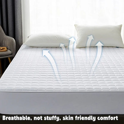 Hotel Mattress Protector Bed Top Cover Waterproof Fitted Sheet Bedroom Hygiene - 153x203cm