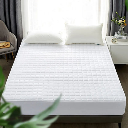 Hotel Mattress Protector Bed Top Cover Waterproof Fitted Sheet Bedroom Hygiene - 91x190cm