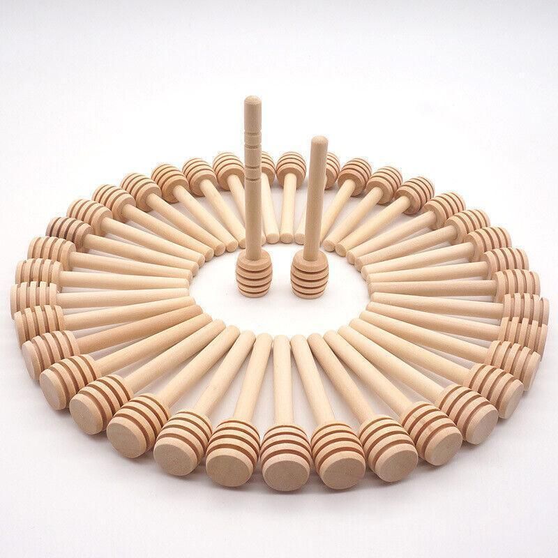 30PCS Mini Wooden Honey Dipper Stick for Honey Jar Dispense Drizzle Party Favors - 30PCS