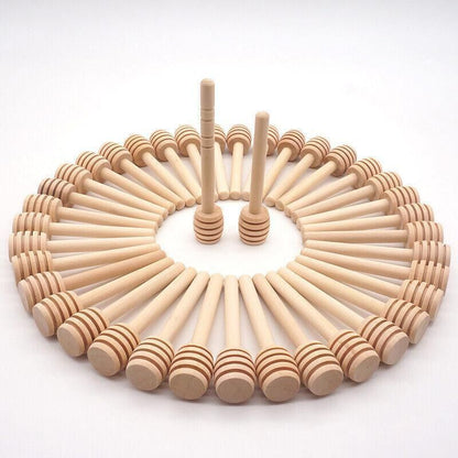 30PCS Mini Wooden Honey Dipper Stick for Honey Jar Dispense Drizzle Party Favors - 30PCS