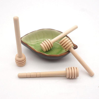 30PCS Mini Wooden Honey Dipper Stick for Honey Jar Dispense Drizzle Party Favors - 30PCS