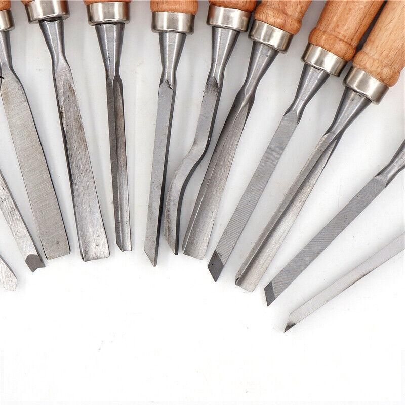12PCS Wood Carving Chisel Set with Hardwood Handles for Woodturning and DIY