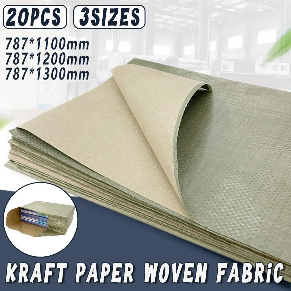 Heavy Steel Duty Kraft Paper Woven Fabric Composite for Book Furniture Packaging - 787-1100mm