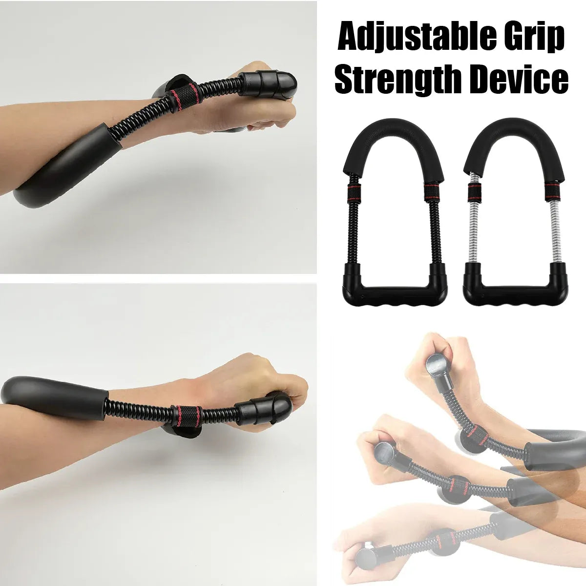 Adjustable 3Level Wrist Strengthener Grip Strength Trainer for Hand Exercise Use - Silver