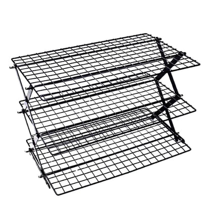 3/4 Tier Camping Dining Rack Iron Shelf Portable Picnic Rack Foldable Storage Table - 3 Layers
