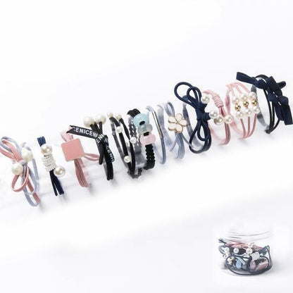 Women Elastic Hair Band Ponytail Holder Girl Rubber Rope Ties Gum Headwear Craft - Mixed Colour