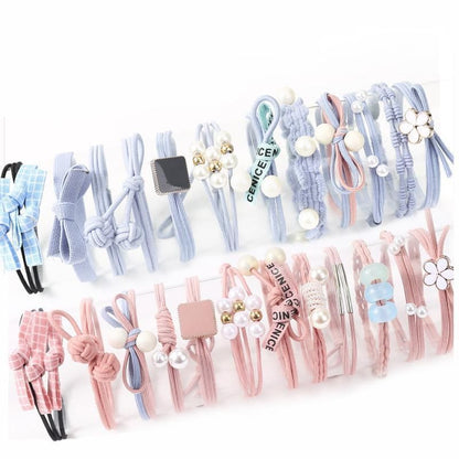 Women Elastic Hair Band Ponytail Holder Girl Rubber Rope Ties Gum Headwear Craft - Mixed Colour