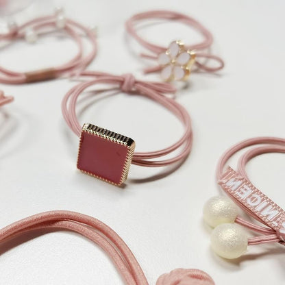 Women Elastic Hair Band Ponytail Holder Girl Rubber Rope Ties Gum Headwear Craft - Mixed Colour