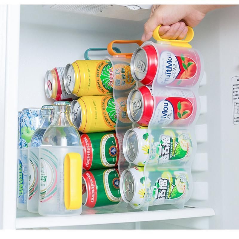 Beer Soda Can Storage Holder Kitchen Fridge Space Saver Rack Organizer 1-3PCS - Green