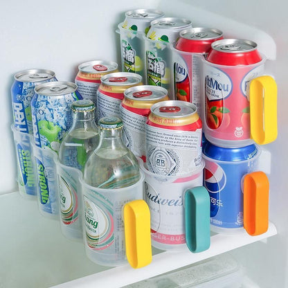 Beer Soda Can Storage Holder Kitchen Fridge Space Saver Rack Organizer 1-3PCS - Orange