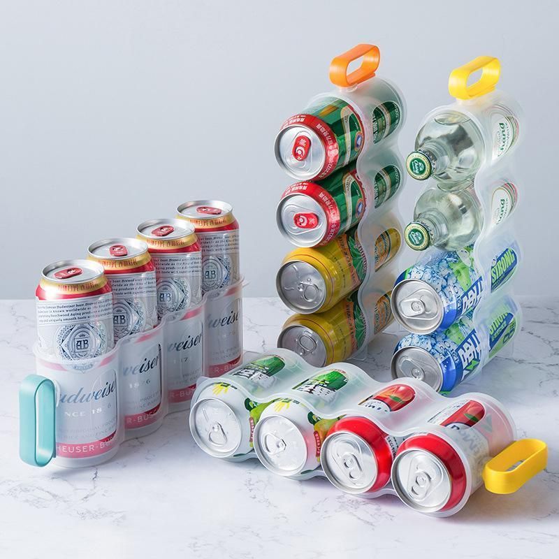 Beer Soda Can Storage Holder Kitchen Fridge Space Saver Rack Organizer 1-3PCS - Orange