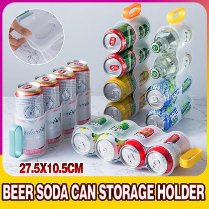 Beer Soda Can Storage Holder Kitchen Fridge Space Saver Rack Organizer 1-3PCS - Orange
