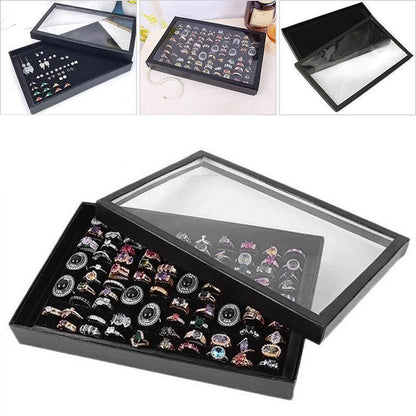 100 Slot Jewelry Ring Earring Storage Box Display Organizer Case Tray Holder - 1PC