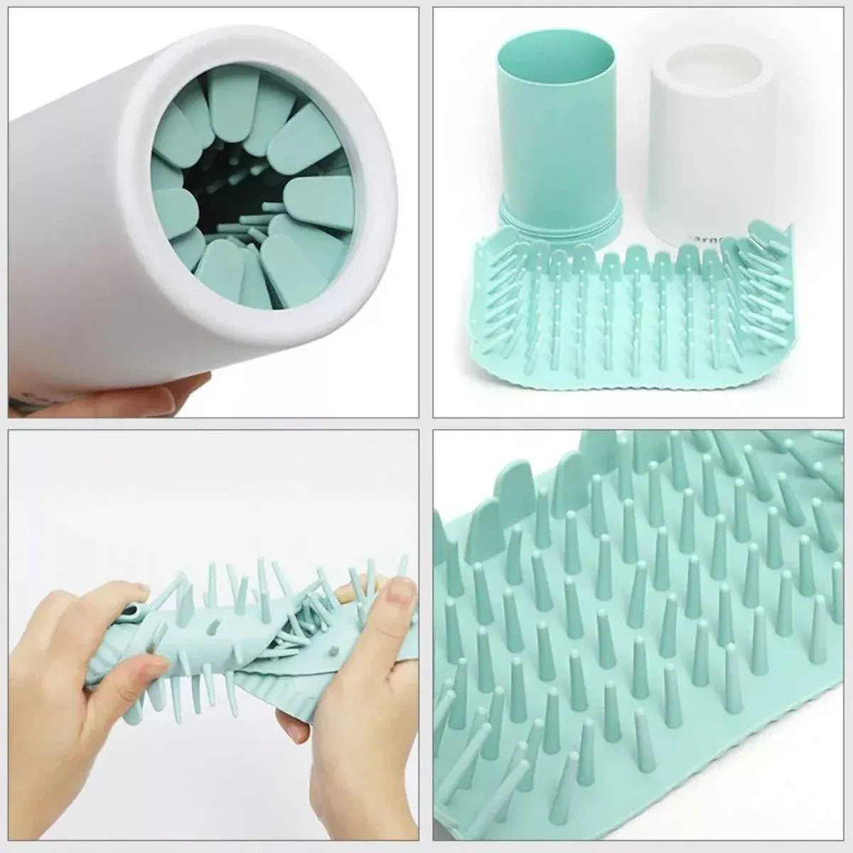 Pet Foot Wash Cup Automatic No-Rub Paw Cleaner Cat Dog Paw Washing Cup Clean - Grey