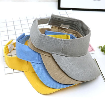 Women Adjustable UV Protection Sport Visor Cap Beach Sun Hat New Stylish Design - Khaki
