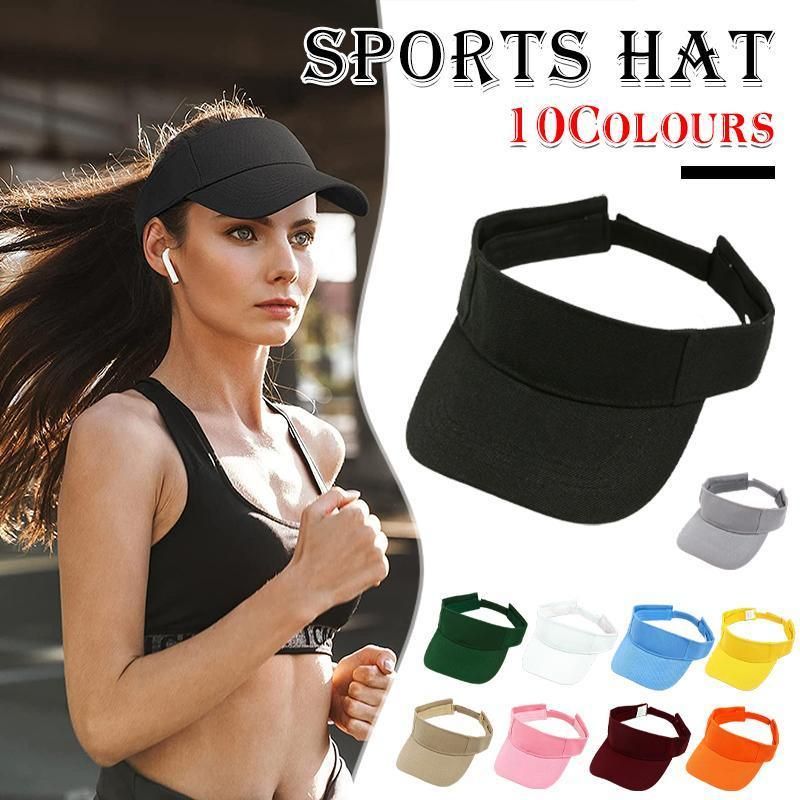 Women Adjustable UV Protection Sport Visor Cap Beach Sun Hat New Stylish Design - Orange