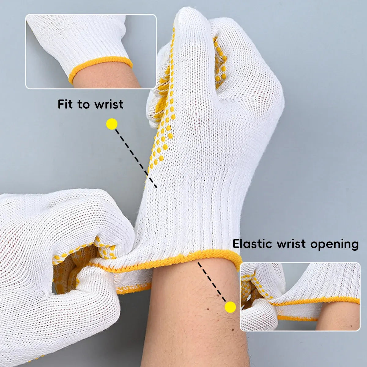 Wear Resistant Anti Slip Dotted Work Gloves for Home Garden Tasks