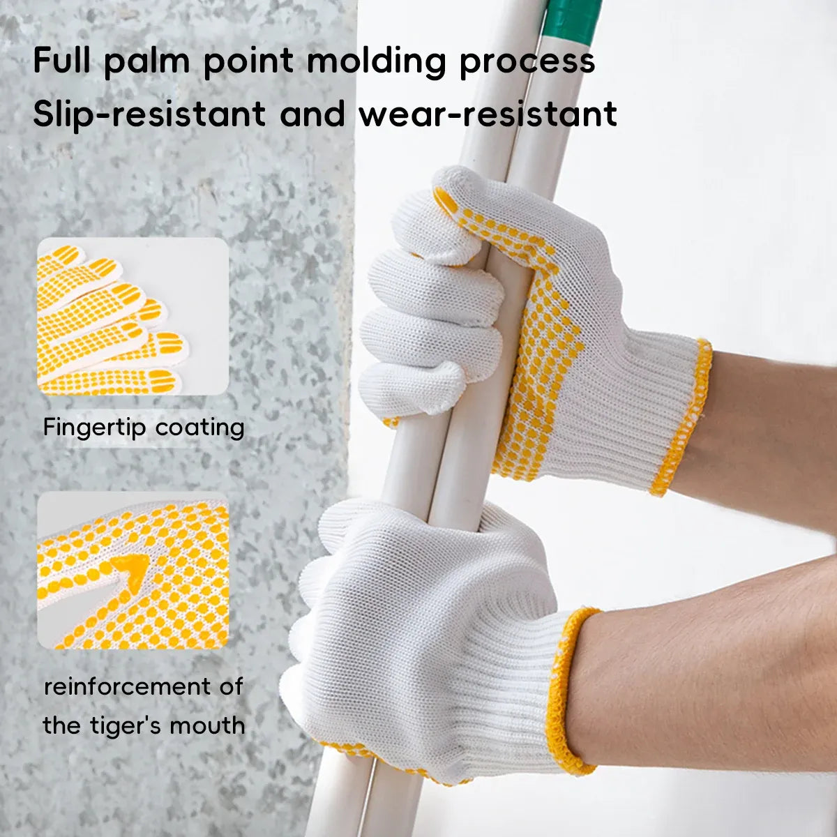 Wear Resistant Anti Slip Dotted Work Gloves for Home Garden Tasks
