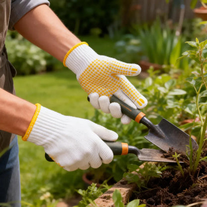 Wear Resistant Anti Slip Dotted Work Gloves for Home Garden Tasks