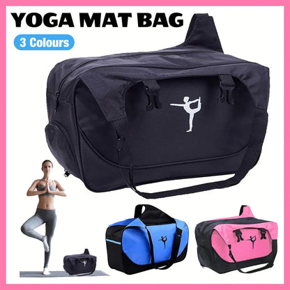 Yoga Mat Bag Large Capacity Sports Backpack Casual Gym Travel Print Backpack - Black