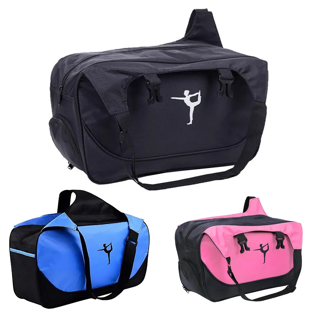 Yoga Mat Bag Large Capacity Sports Backpack Casual Gym Travel Print Backpack - Black