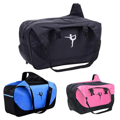 Yoga Mat Bag Large Capacity Sports Backpack Casual Gym Travel Print Backpack - Black