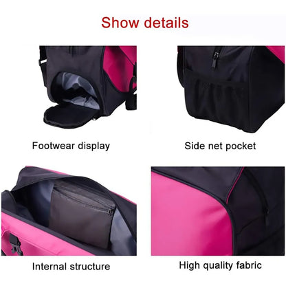 Yoga Mat Bag Large Capacity Sports Backpack Casual Gym Travel Print Backpack - Black