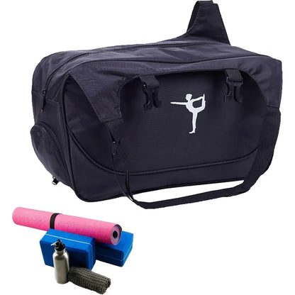 Yoga Mat Bag Large Capacity Sports Backpack Casual Gym Travel Print Backpack - Black