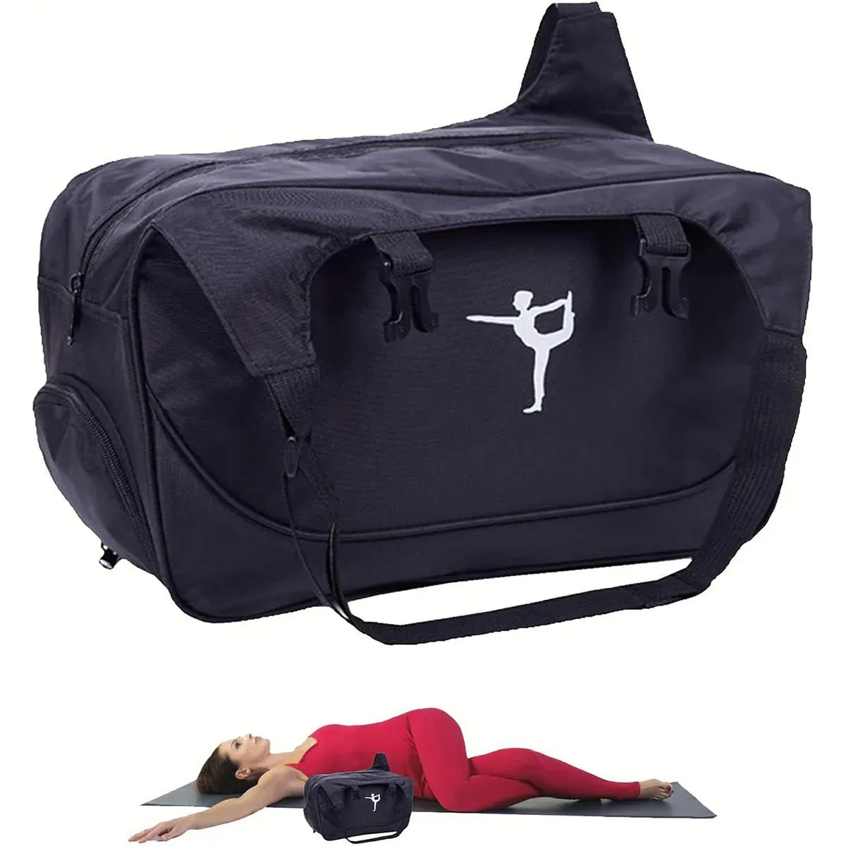 Yoga Mat Bag Large Capacity Sports Backpack Casual Gym Travel Print Backpack - Blue