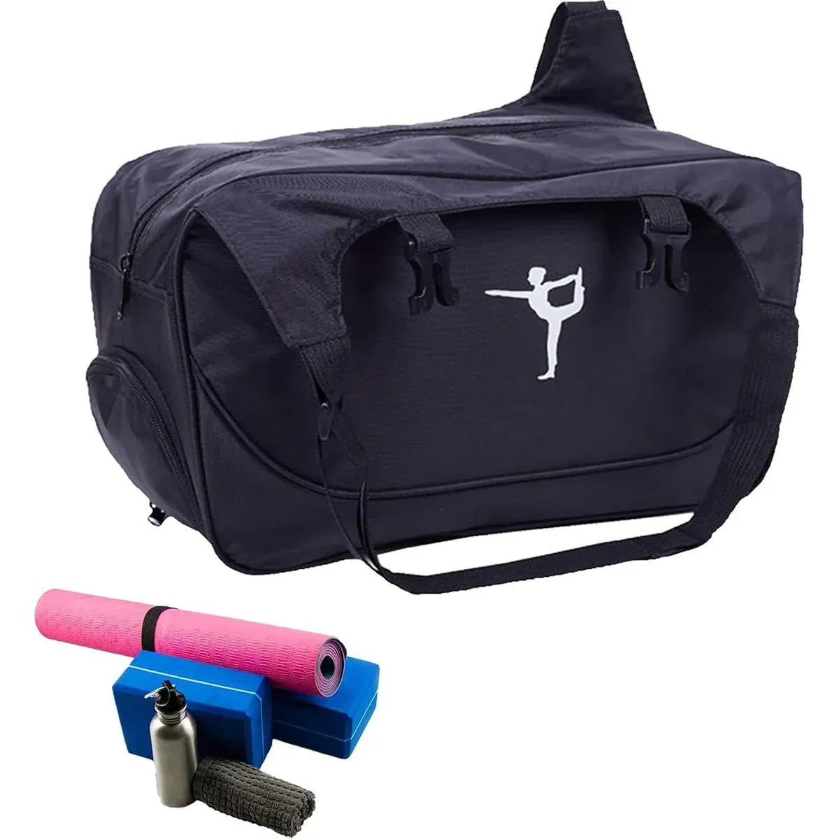 Yoga Mat Bag Large Capacity Sports Backpack Casual Gym Travel Print Backpack - Blue