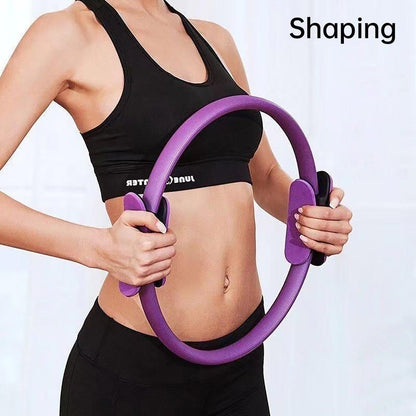 6 Colours Pilates Yoga Ring Magic Circle Fitness Equipment for Toning Slim Legs - Grey