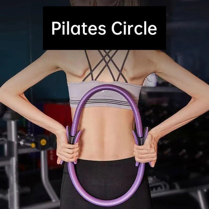 6 Colours Pilates Yoga Ring Magic Circle Fitness Equipment for Toning Slim Legs - Grey