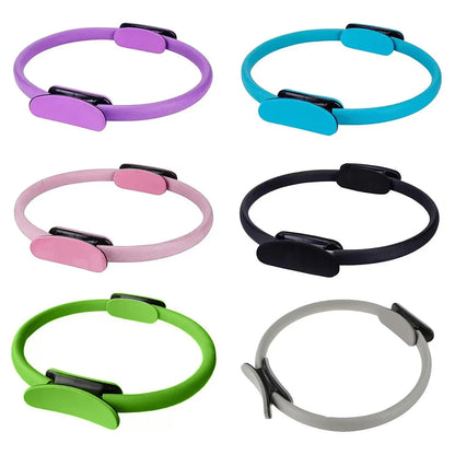 6 Colours Pilates Yoga Ring Magic Circle Fitness Equipment for Toning Slim Legs - Purple