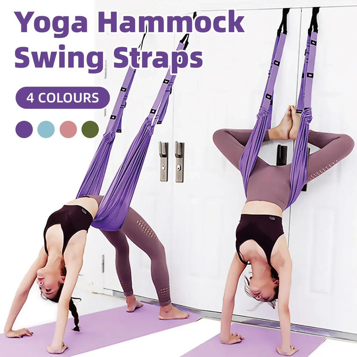 Air Yoga Rope Elastic Stretch Belt Inversion Training Strap Handstand Fitness - Blue